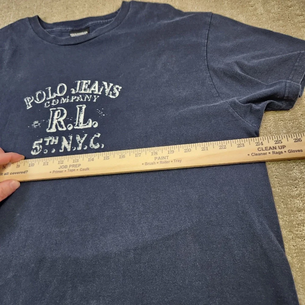 Vintage‎ Ralph Lauren Shirt Men XL Polo Jeans Y2K Spellout Blue 90s RL